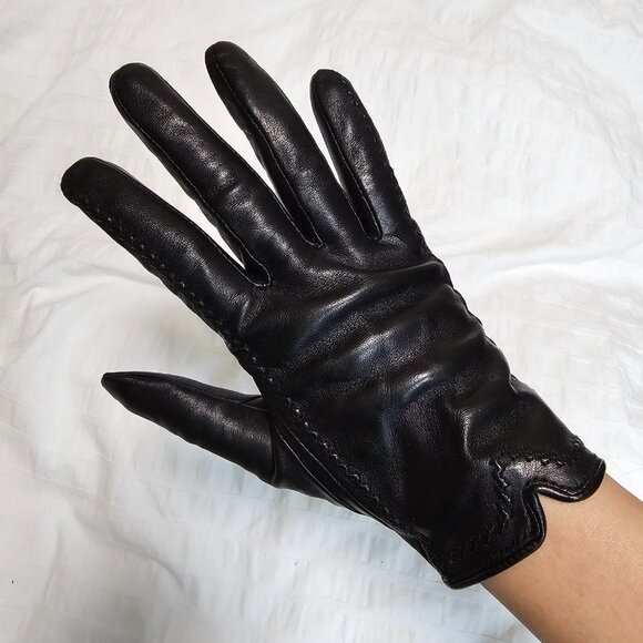 Fownes Brothers Whipstitch Leather Gloves - 2019 - Black - Sz M - Picture 3 of 9